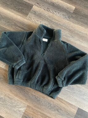 (19) Z-SUPPLY Dark Green Sherpa Quarter-Zip Pullover